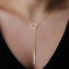 Minimalist Round Stick Pendant Necklace