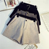 High Waist Winter Shorts with Pockets