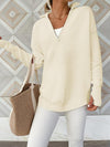 Half Zip Long Sleeve Knit Top