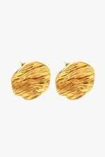 18K Gold-Plated Textured Stud Earrings