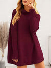 Round Neck Long Sleeve Sweater Dress