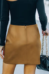 Asymmetrical Vegan Leather Mini Skirt