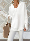 Half Zip Long Sleeve Knit Top