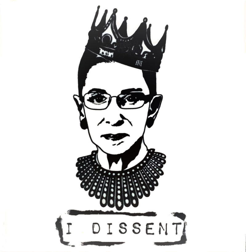 Notorious RBG - I Dissent - Coasters with Cork Backing